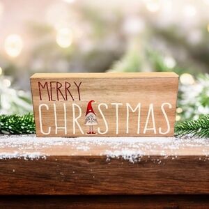 Brand New Quill To Paper By Sixtrees Merry Christmas Gnome Wooden Box Sign